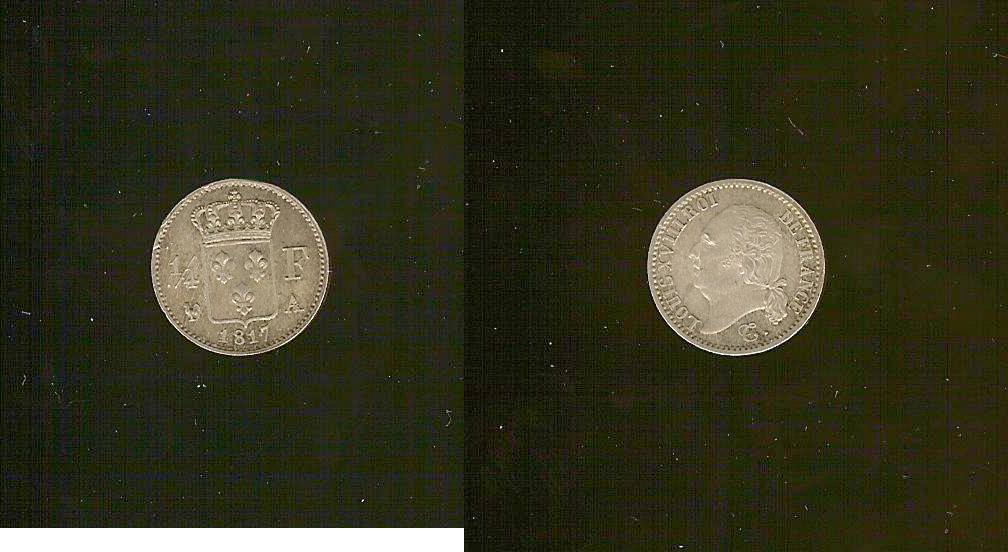 1/4 franc Louis XVIII 1817 Paris SPL-